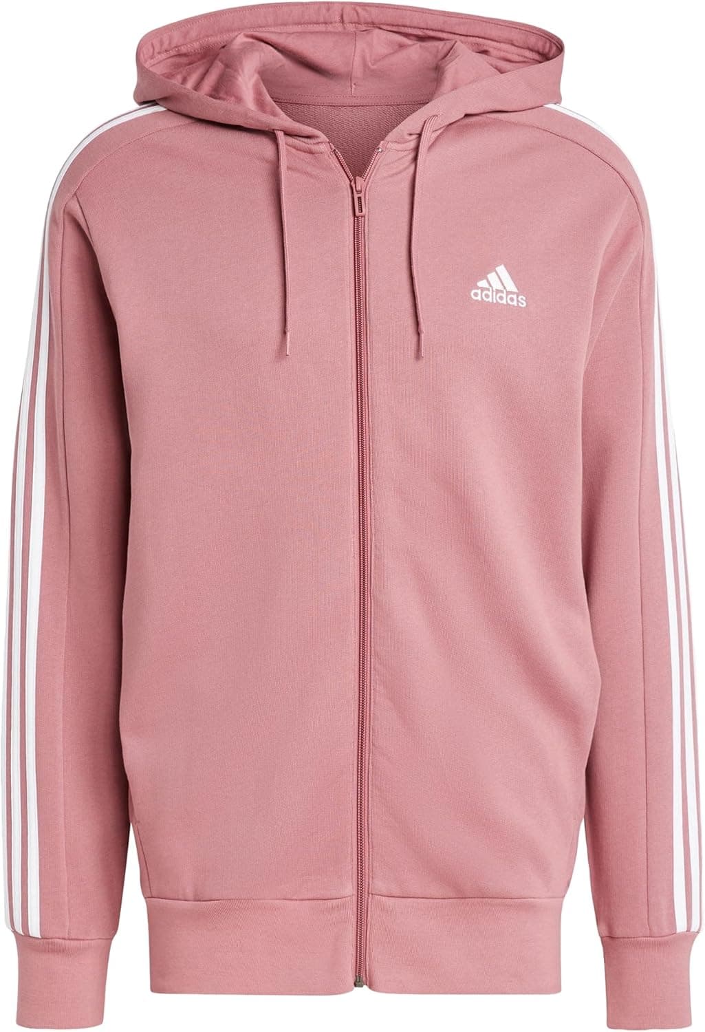 adidas Essentials French Terry 3-Stripes Full-Zip Hoodie Casaco com capuz para homem
