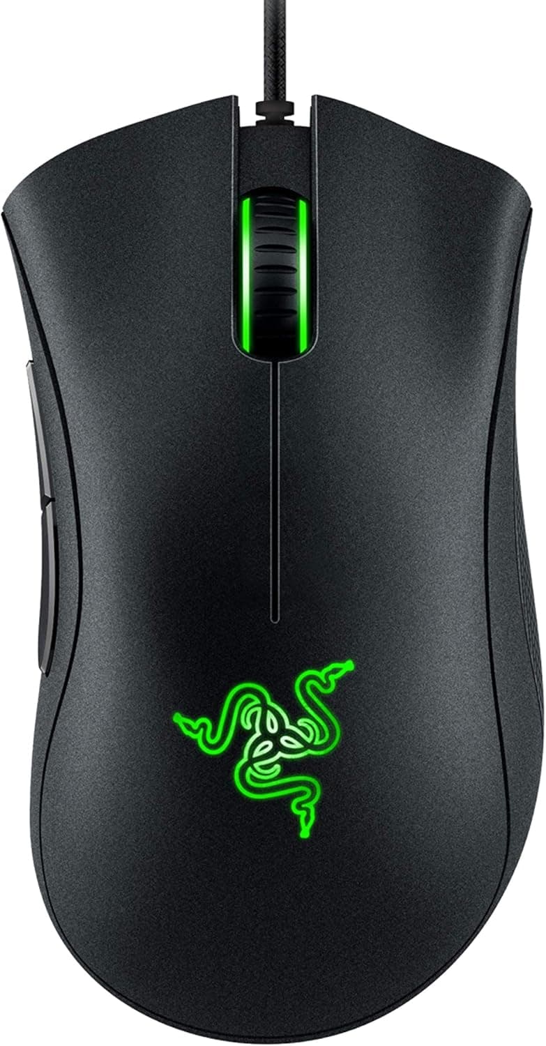 Razer DeathAdder Essential - rato Gaming com sensor ótico, 6400 DPI (5 botões programáveis, interruptores mecânicos, pegas laterais de borracha), preto