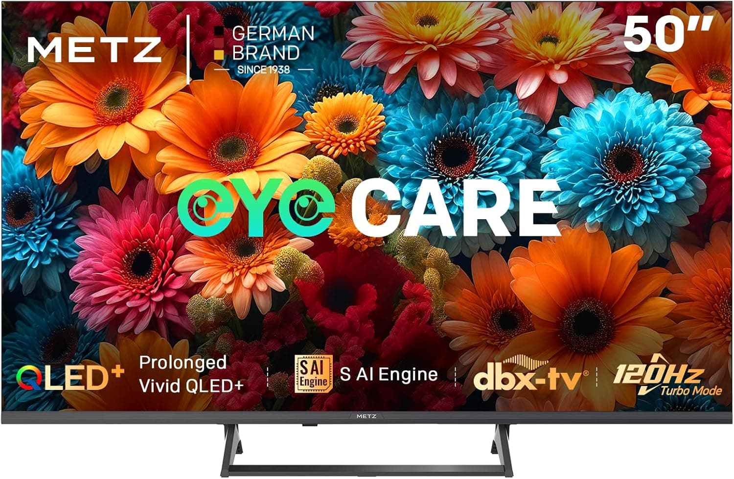 Metz MQF7500Z QLED 4K Smart TV, QLED 5th, HDR10+, Dolby Vision & Atmos, 120 Hz Mode, MEMC, Game Hub, AI TV, Sreen Cast, cuidado ocular, assistência visual (2025)