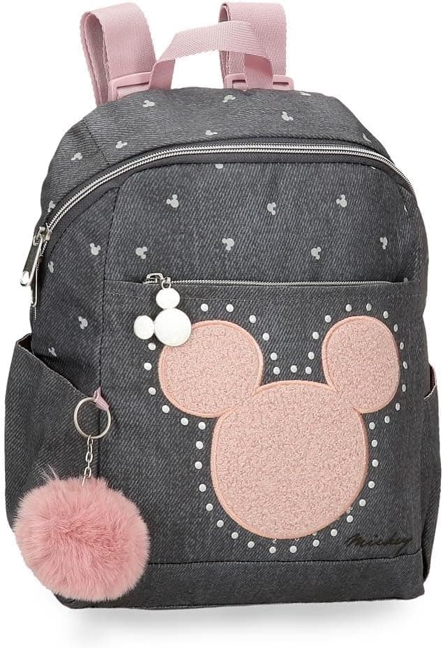 Disney Mickey Studs | Mochila escolar leve em poliéster com alças acolchoadas e asa superior