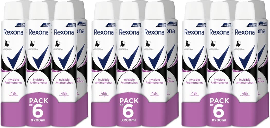 Rexona Invisível desodorizante aerossol anti-respirável para mulher Black & White 200 ml x 18