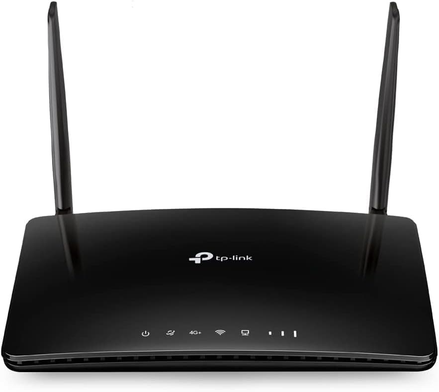 TP-Link Archer MR500 Router 4G Advanced LTE CAT6, Wi-Fi AC1200 5 GHz e 2,4 GHz, 4 portas Gigabit, 2 antenas desmontáveis, NanoSIM, compatível com todos os operadores, preto