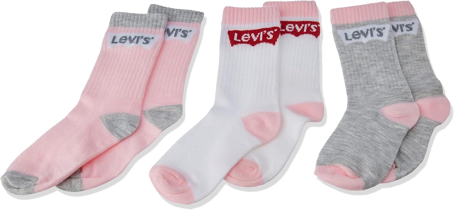 Levi's Batwing Regular Cut 3pk Xl0079 Meias para crianças, pack de 3 pares