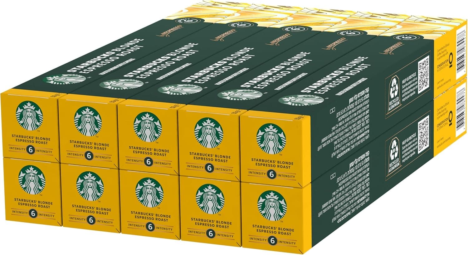STARBUCKS Blonde Espresso Roast | Cápsulas de café suave compatíveis com Nespresso 100 unidades