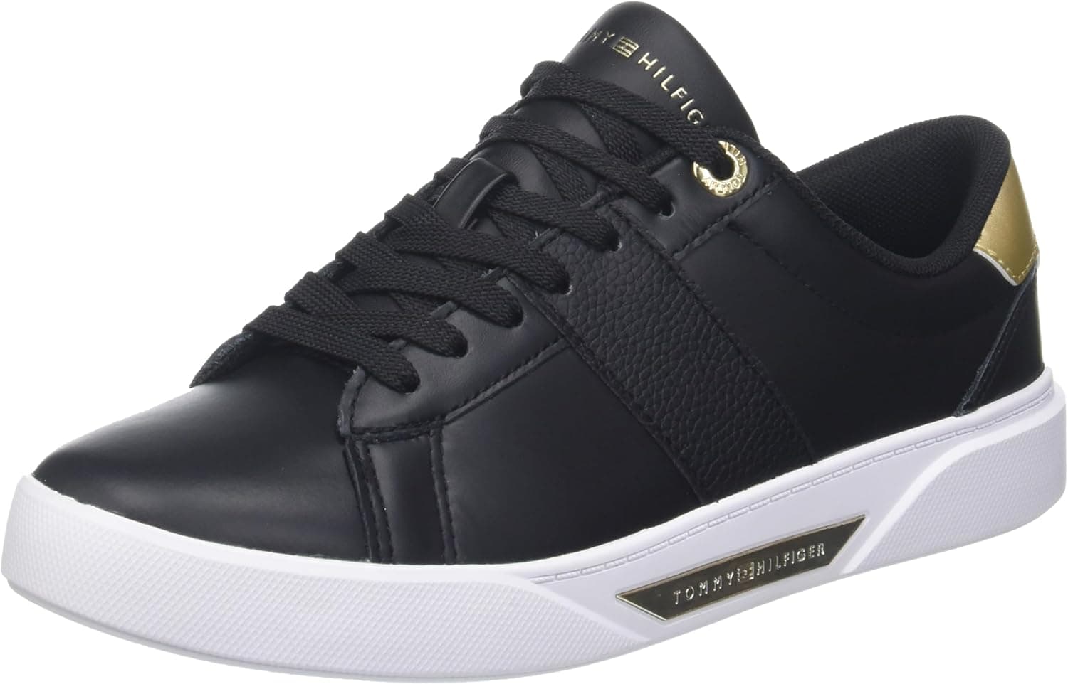 Tommy Hilfiger Court Sneaker Chic Panel Court Sapatilhas de pele para mulher