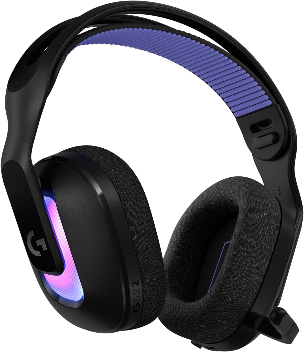 Logitech G G522 LIGHTSPEED auriculares com microfone sem fios para jogar, LIGHTSYNC RGB, microfone e áudio avançado, conexão tripla - LIGHTSPEED, Bluetooth, USB-A para USB-C para PC - preto