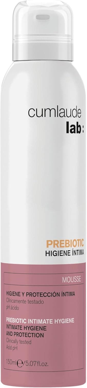 Cumlaude Lab Prebiotic - Mousse de limpeza de higiene e proteção anti-prebióticos e ácido lático, para reequilibrar a flora bacteriana - 150 ml