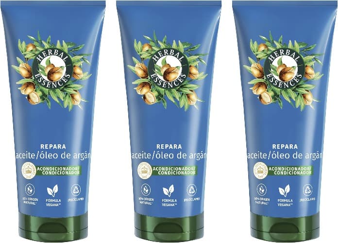 Herbal Essences Argão, Condicionador Reparador de Óleo Argão, 250 ml, Nutre cabelo danificado x3