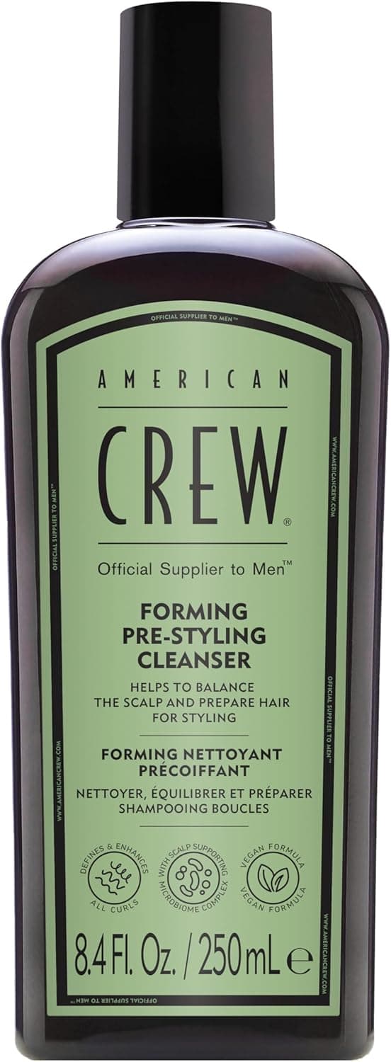 American Crew Forming Pre-Styling Cleanser | Shampoo anti-encrespamento para cabelos encaracolados, 250 ml