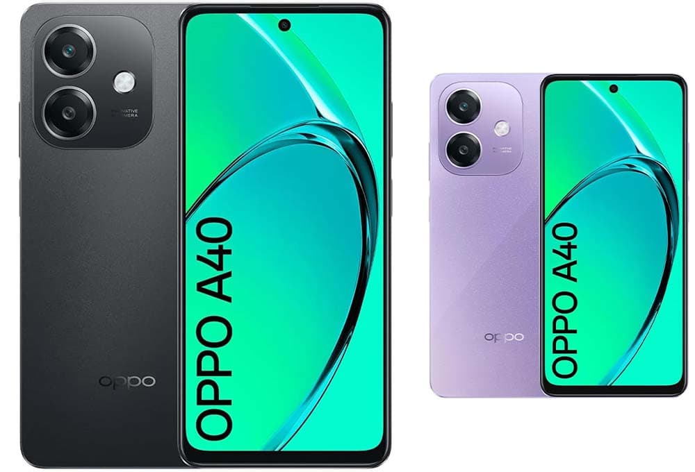 OPPO A40 4 + 128 GB Smartphone Android, telemóvel, ecrã 90 Hz 6,67" LCD, SUPERVOOC 45 W, bateria 5100 mAh, IA câmara 50 MP, Snapdragon 6s 4G Gen1, Splash Touch, NFC