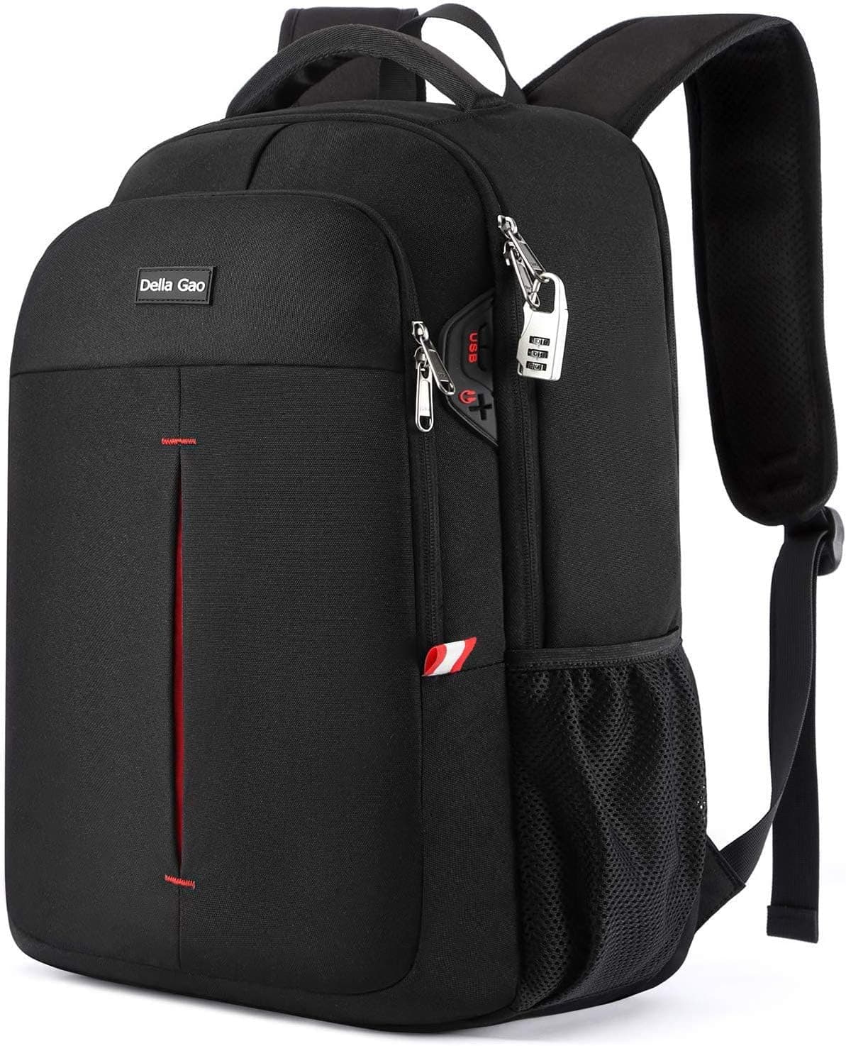 Mochila para computador portátil, mochila anti-roubo impermeável com fecho mochila de homem 17,3 polegadas mochila portátil com abertura de carregamento USB, para estúdios, viagens ou trabalho