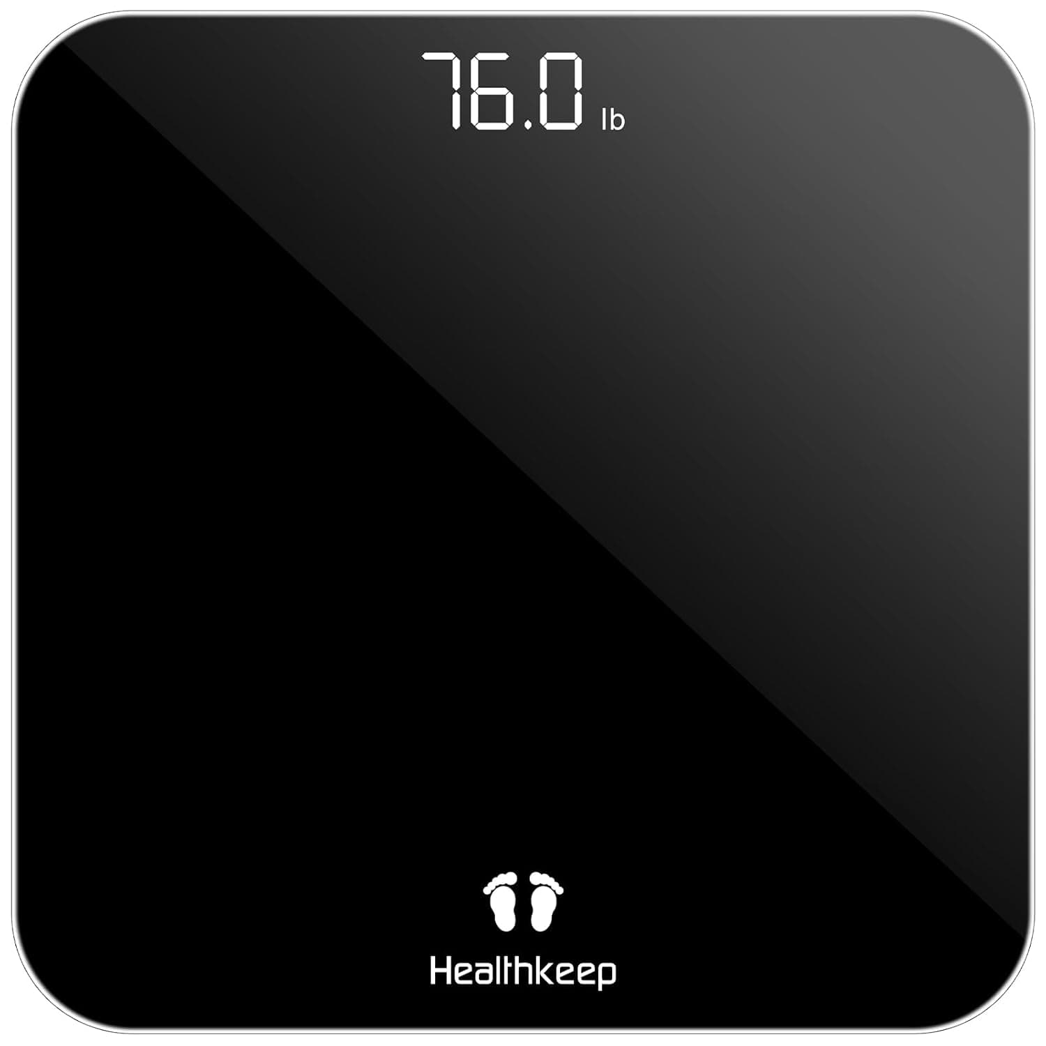 Bascula de casa de banho, balança digital com ecrã LED, balança para peso corporal de alta precisão, máxima 180 kg, tecnologia Step-On, preto