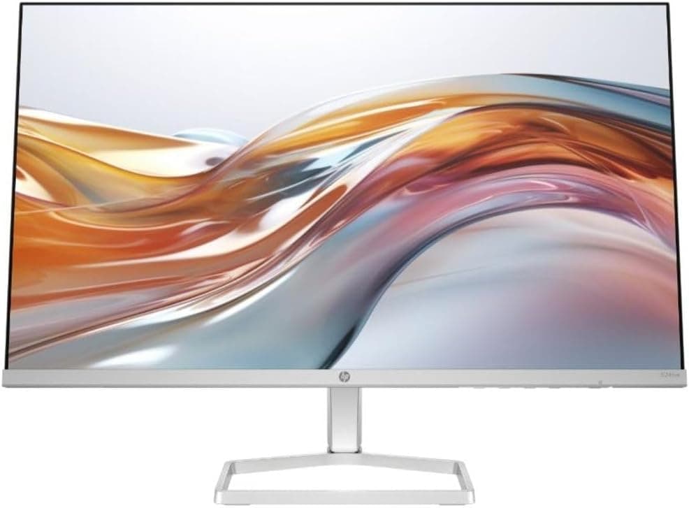 HP 524 sw- Monitor FHD de 23,8" (1920x1080, IPS, 100 Hz, 5 ms, 99% sRGB, 300 Nits, contraste 1500:1), branco com suporte prateado