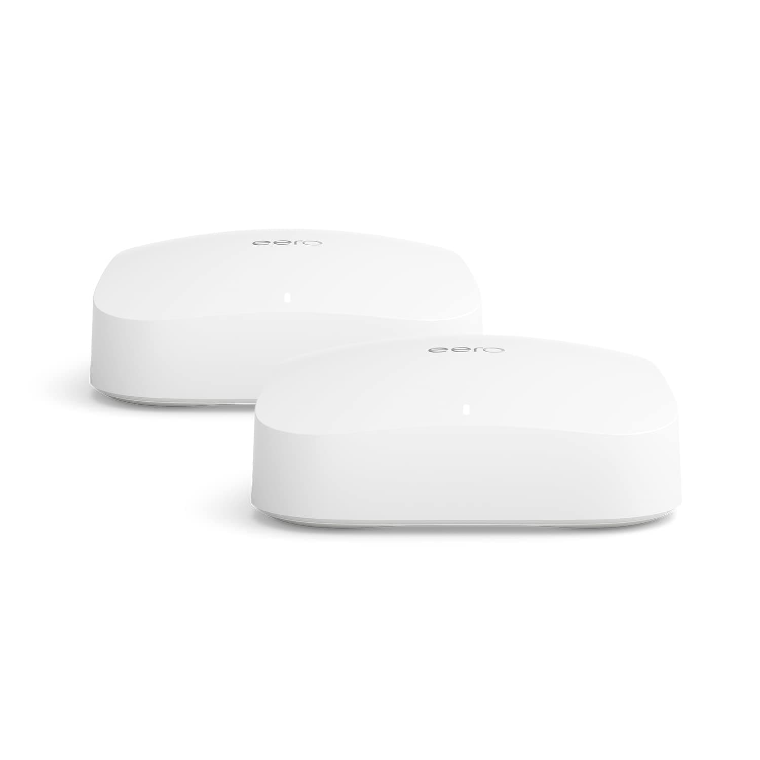 Router Wi-Fi Mesh Amazon eero Pro 6E | Com Ethernet de 2,5 Gb/s, 370 m² de cobertura e capacidade para mais de 100 dispositivos, para streaming, trabalho e jogos | Pack de 2