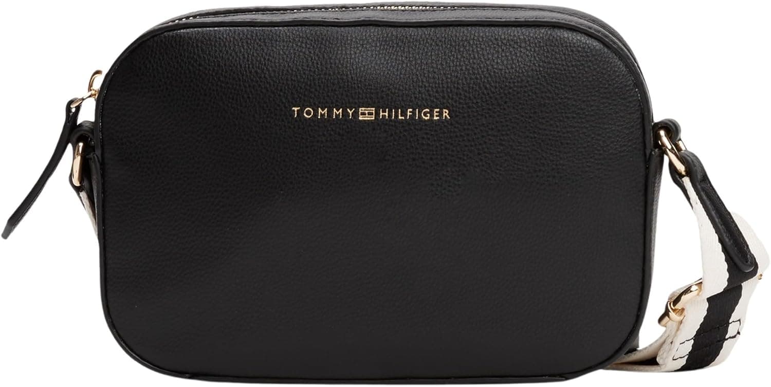 Tommy Hilfiger Mala de ombro feminina Logotape Camera Bag pequena