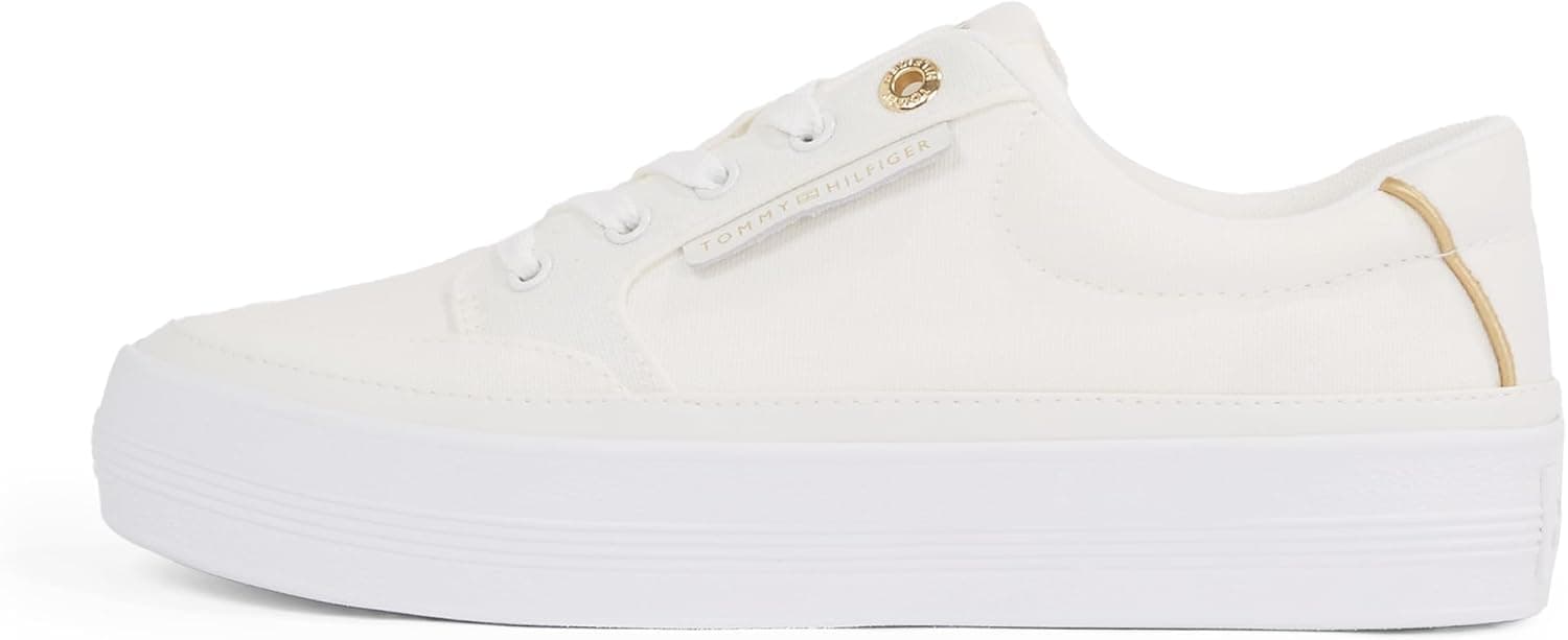 Tommy Hilfiger Essential Textile Plateau | Sapatilhas casuais com sola vulcanizada para mulher