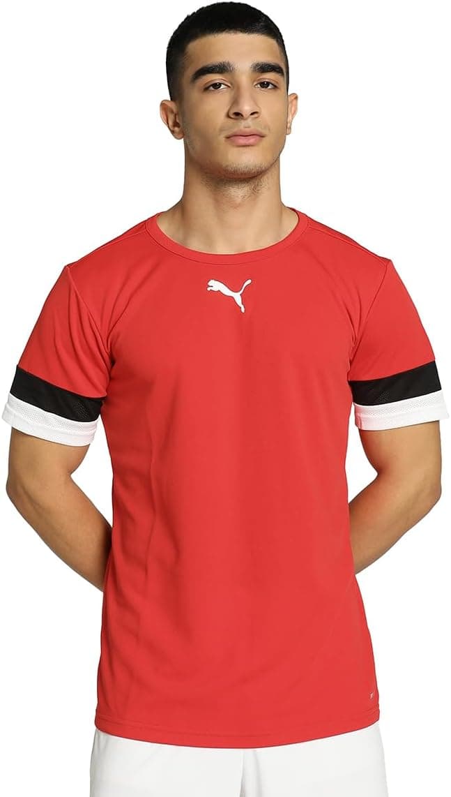 PUMA Teamrise Jersey | T-shirt desportiva masculina em poliéster com tecnologia dryCELL e gola redonda