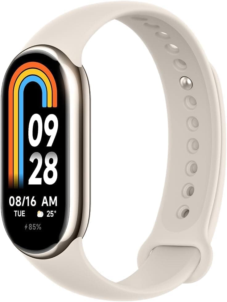 Xiaomi Mi Smart Band 8 Pulseira de atividade, ecrã AMOLED, monitorização de frequência cardíaca, 190 mah, 150 modos desportivos, até 16 dias de automonomia, dourado