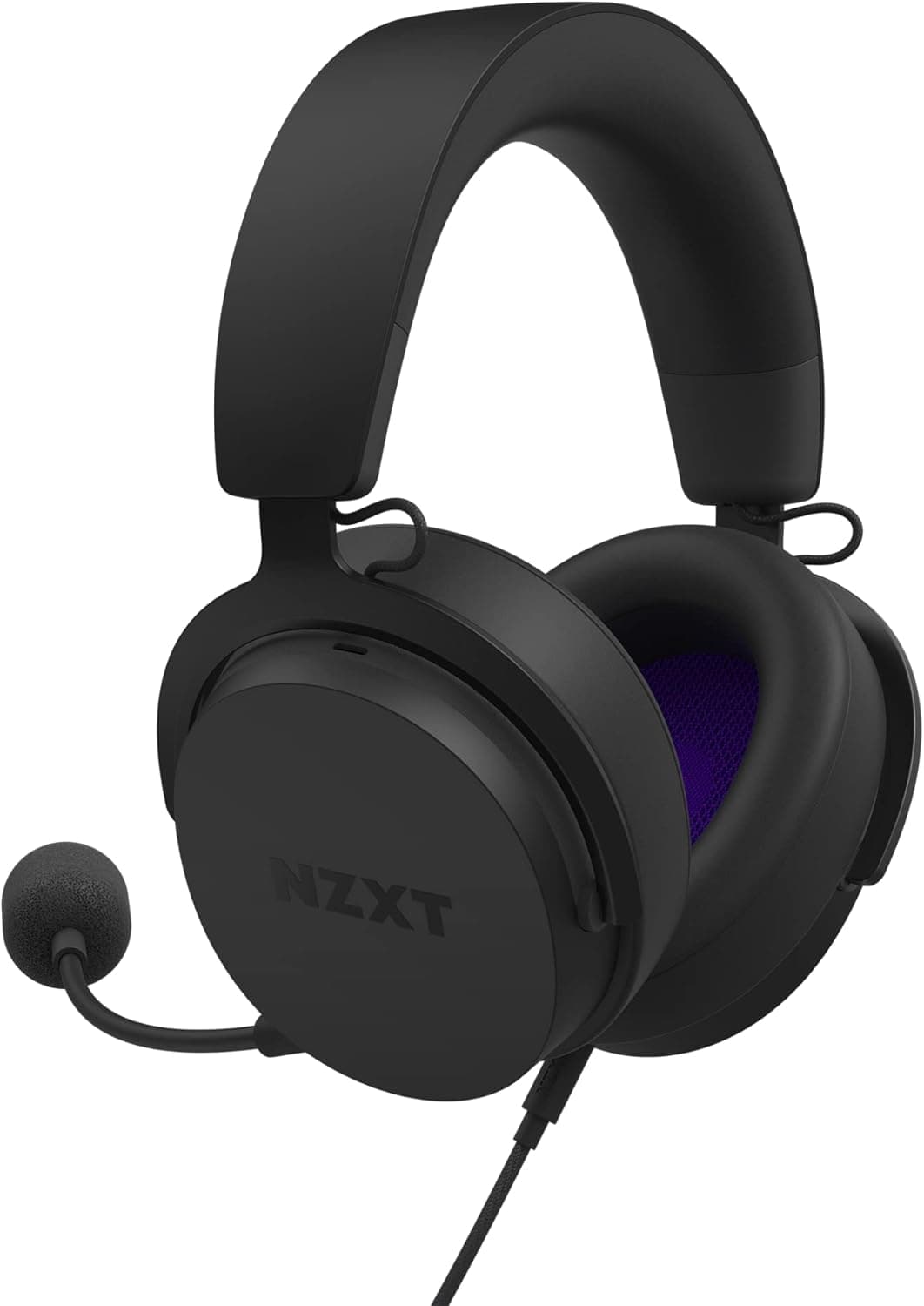 Nzxt Relay Auriculares de PC Gaming com cabo - AP-WCB40-B2 - Certificado de áudio Hi-Res - Som envolvente DTS Headphone:X - Design leve e confortável - microfone removível - Software CAM - preto