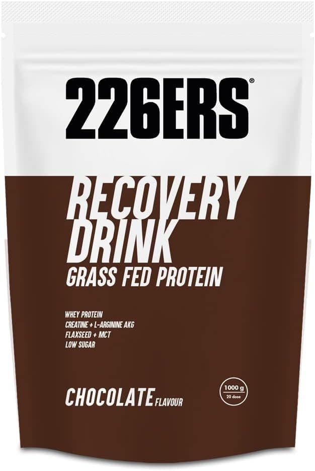 226ERS Recovery Drink Recuperador muscular com proteína, Whey, creatina, hidratos, riglicéridos e L-argginina, sem glúten, chocolate - 1 kg
