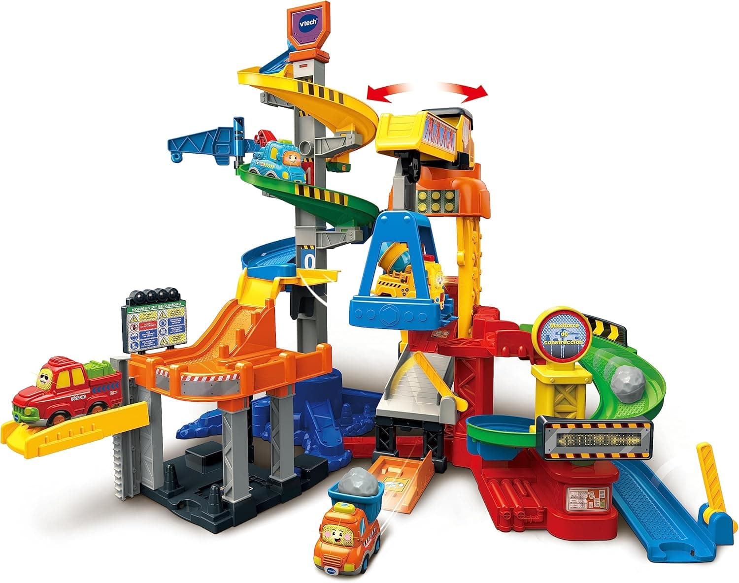VTech - Maxitorre de construção TutTut Bólidos, pistas e carros de brinquedo para crianças + 1 ano, circuitos para combinar