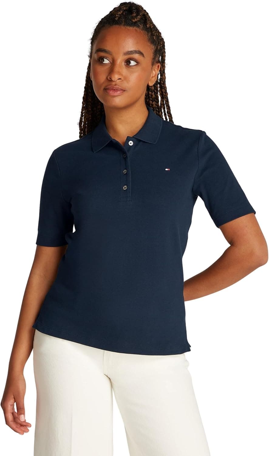 Tommy Hilfiger Polo de manga curta para mulher regular Fit