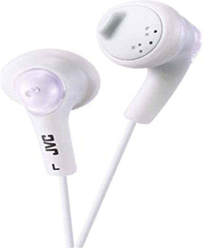 JVC Gumy HA-F160 Auriculares In Ear com cabo de 1 metro para Android, iPhone, computadores, portáteis, consolas e muito mais (Iman de neodímio, jack de 3,5 mm, 15 Hz - 20 KHz), branco