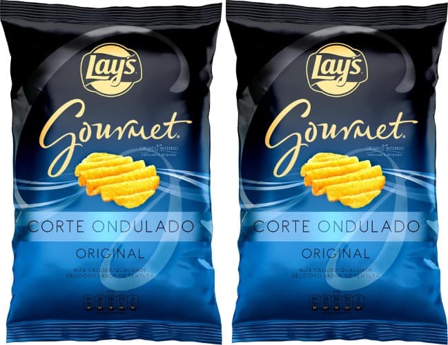 Lay's Gourmet Onduladas, batatas fritas com sal, produto de aperitivo, saco individual, 150 g