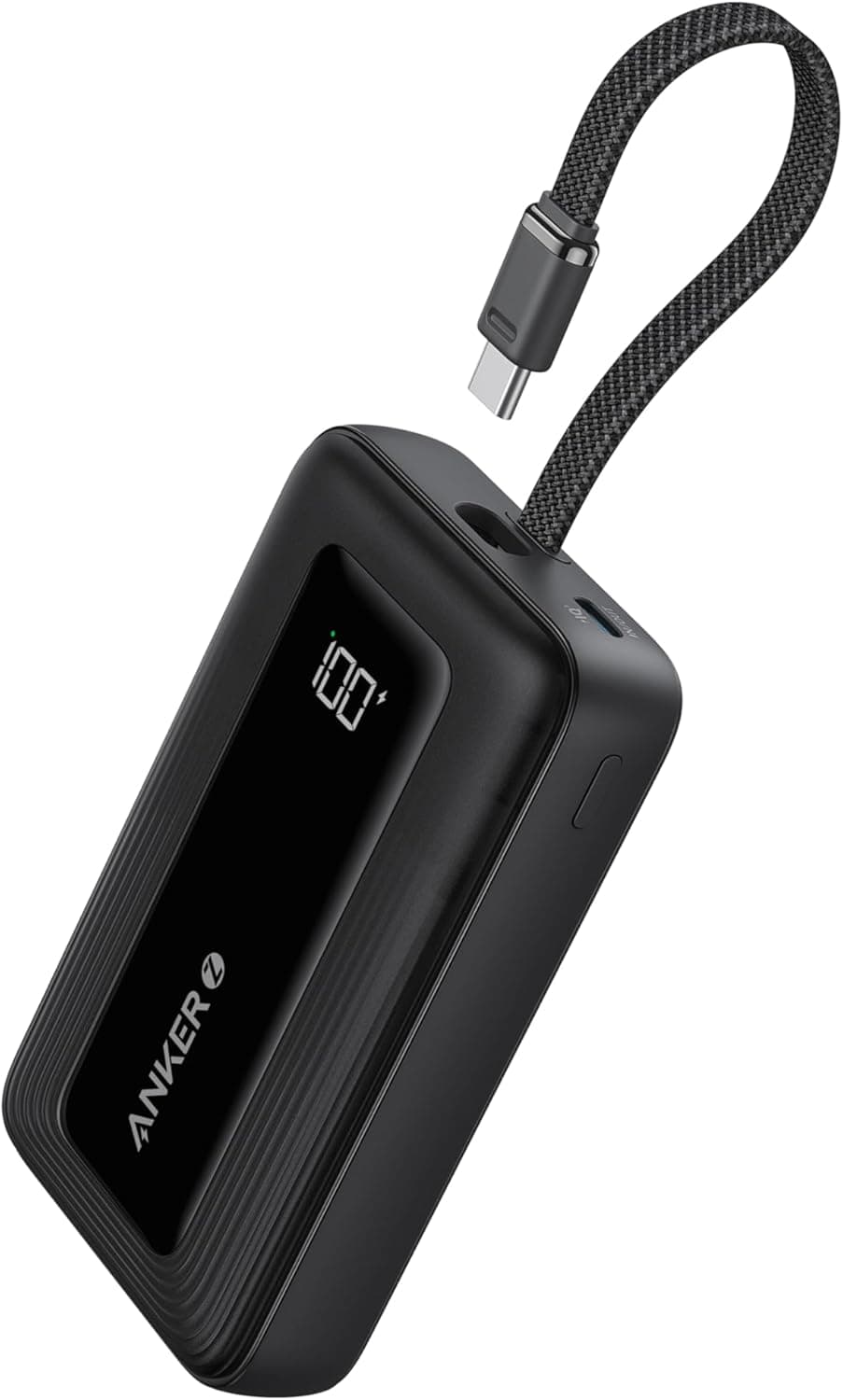 Anker Zolo Power Bank, carregador portátil de alta velocidade de 10000 mAh 30 W com cabo USB-C integrado, 1 USB-C, 1 USB-A, bateria para iPhone 16/16 Pro/16 Pro Max/16 Plus, MacBook, Galaxy I Pad e