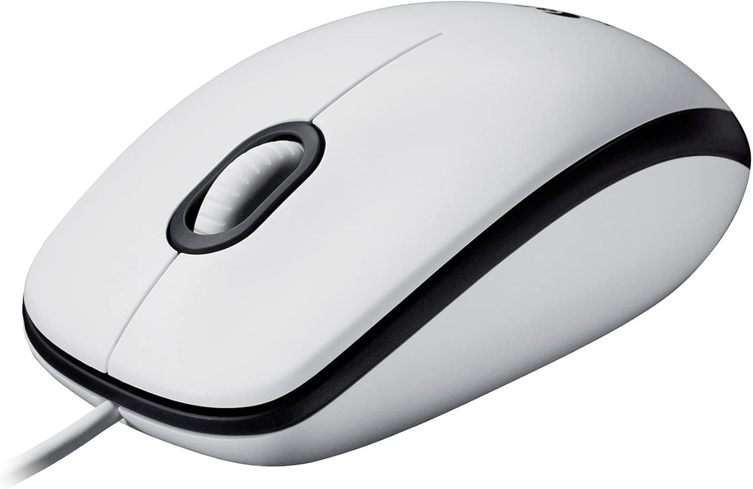 Logitech M100 Rato com cabo USB, 3 botões, rastreamento ótico 1000 DPI, ambidextro, PC/Mac/portátil - branco