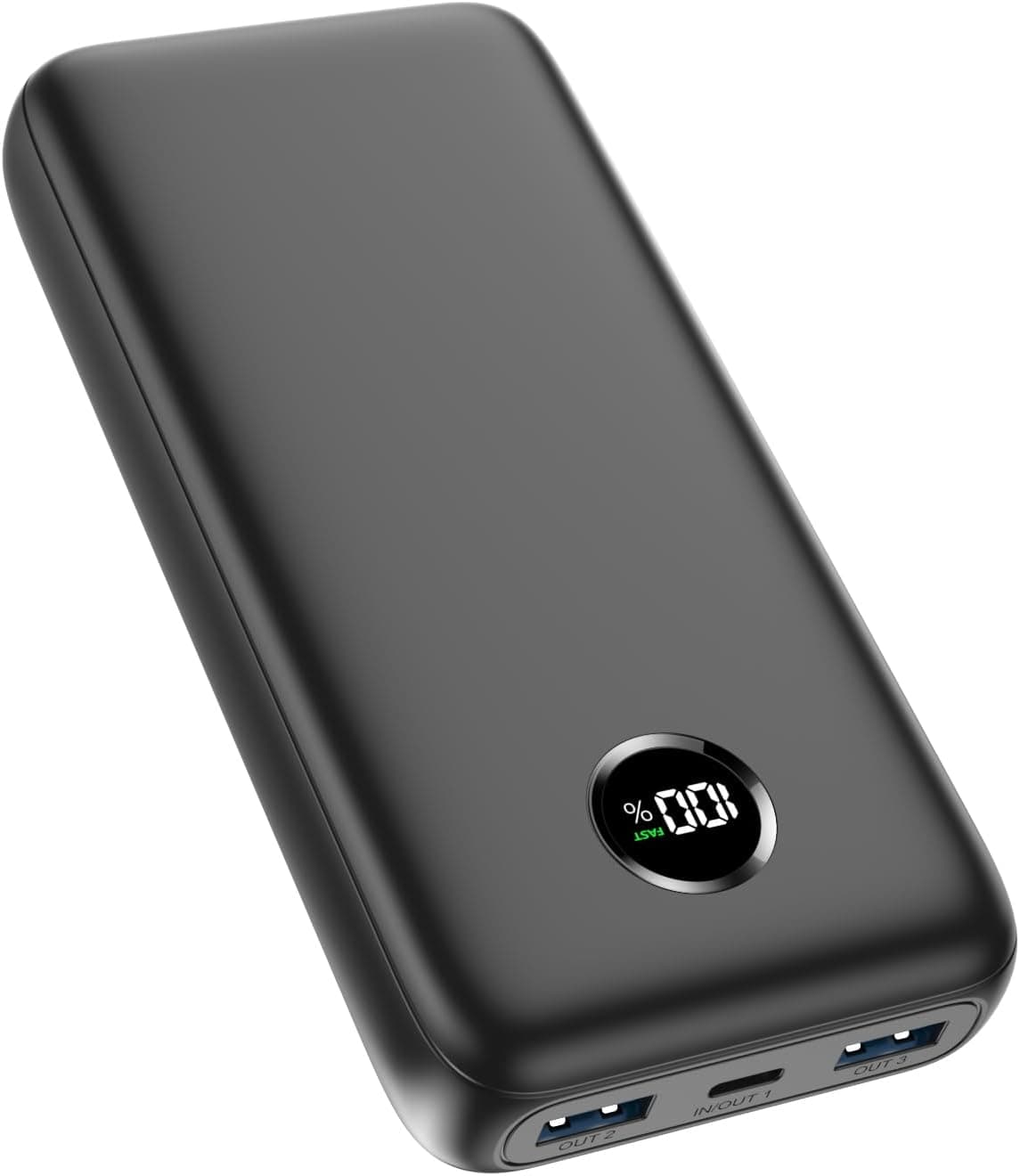 SOARAISE Power Bank 27000 mAh, bateria externa de carregamento rápido, carregador portátil PD 3.0 QC4.0 com 3 saídas USB e ecrã LED para iPhone Samsung Tablets, USB C Input & Output