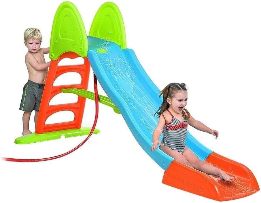 Feber Slide 10 With Water | Escorrega infantil com ligação para mangueira e rampa de 190 cm para brincadeiras ao ar livre