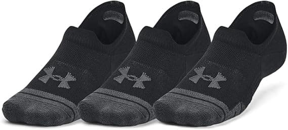 Under Armour Performance Tech 3pk | Pack de 3 pares de meias desportivas unissexo em preto