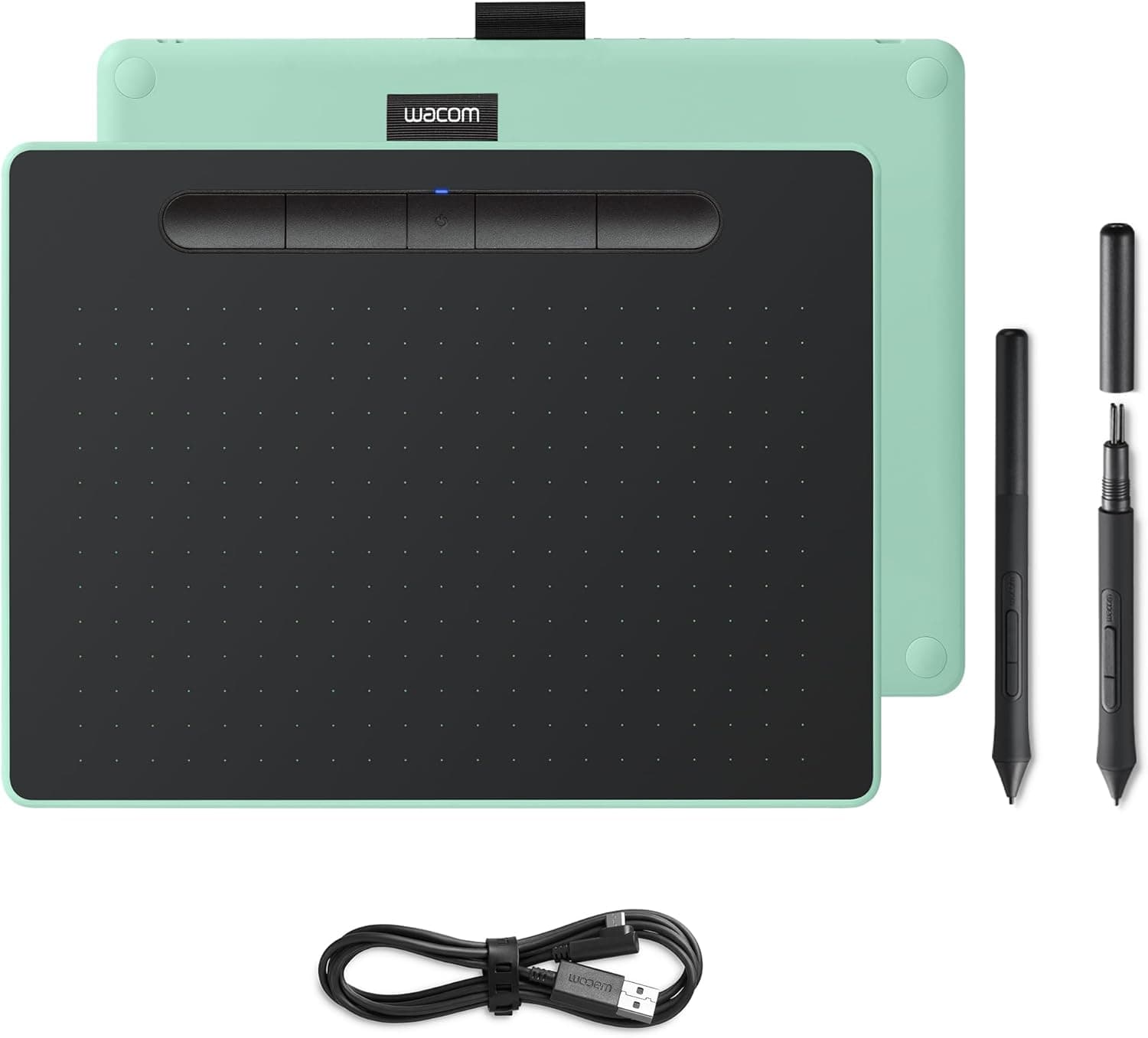 Wacom Intuos M - Mesa Gráfica com Bluetooth para pintar, desenhar e editar fotos, com 3 softwares criativos incluídos para download, compatível com Windows e Mac, ideal para teletrabalho e e-learning, cor pistacho