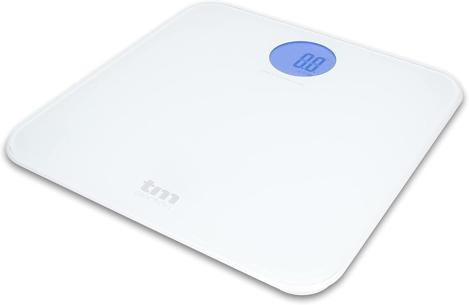 TM Electron TMPBS030 | Balança digital de casa de banho com display XXL, base em vidro temperado e desligamento automático, cor branca