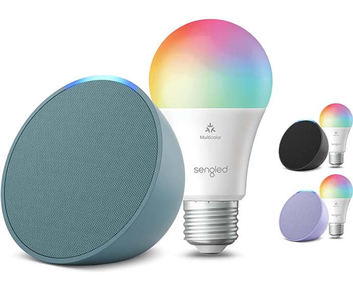 Eco Pop | Lâmpada LED inteligente Lavender + Sengled (E27), funciona com Alexa - Kit inicial para casa digital