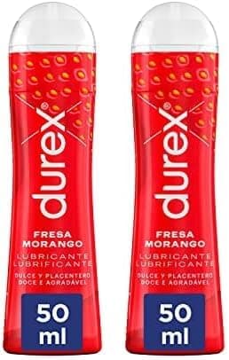 Durex Lubrificante sabor e aroma morango de base de água - 50 ml (embalagem de 2)