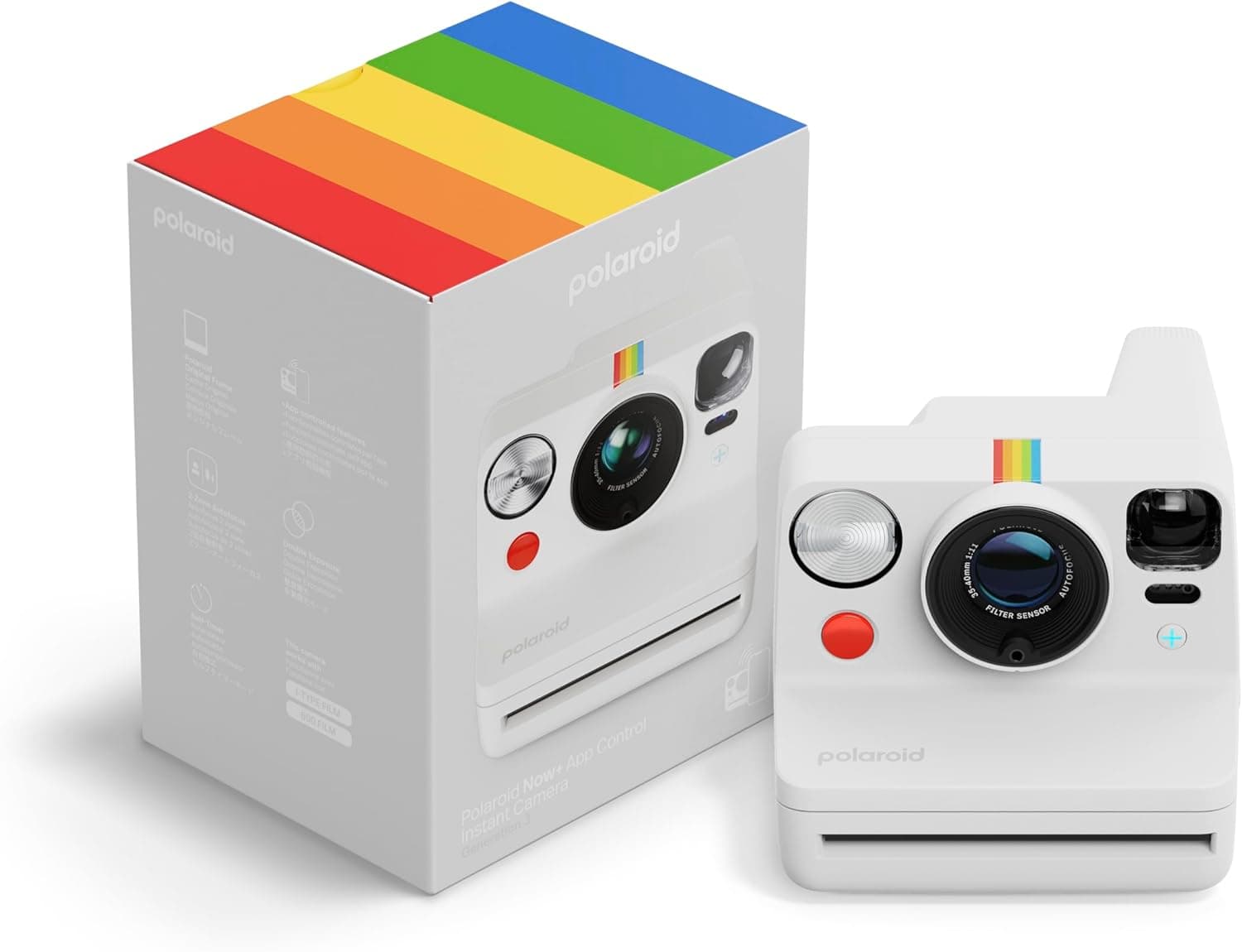 Polaroid Now+ Generation 3 | Câmara instantânea com ligação Bluetooth em branco