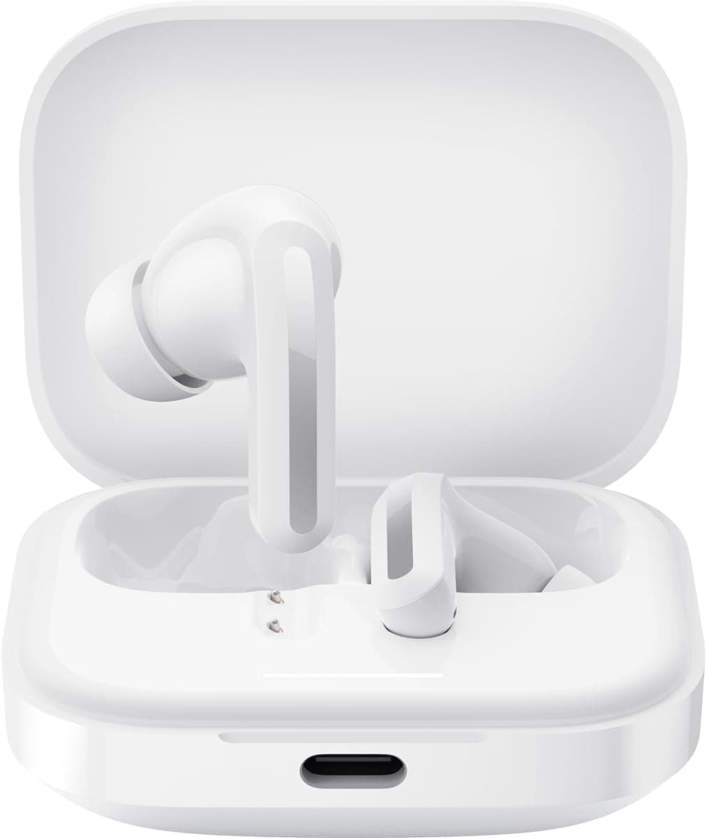 Xiaomi Redmi Buds 5 Auriculares sem fios, cancelamento ativo de ruído de até 46 dB, 10 horas de autonomia e 40 horas com o estojo de carregamento, branco