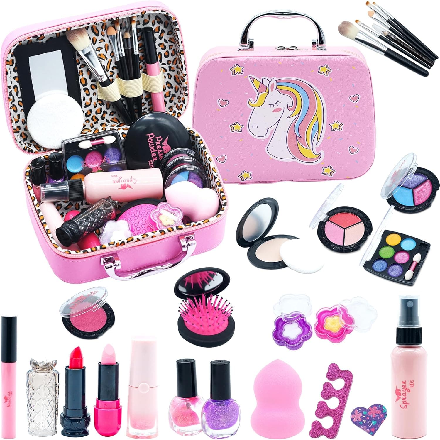 Kit de maquilhagem lavável para meninas