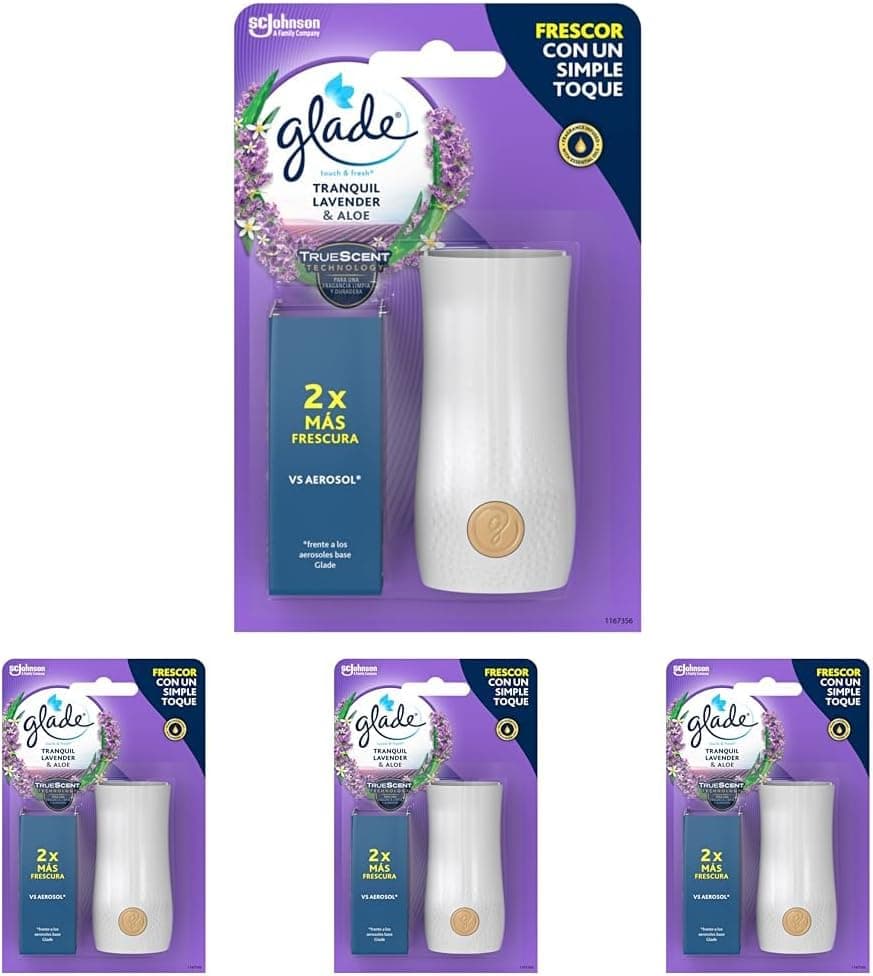 GLADE By Brise - Ambientador aéreo com toque de lavanda completo, branco, 10 ml, 1 unidade (embalagem de 4)