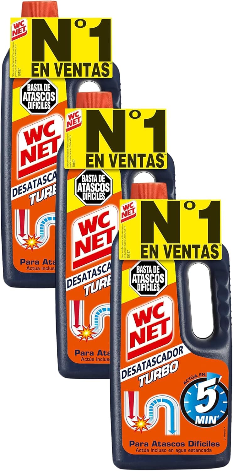 Wc Net Desentupidor Turbo, 1 L (embalagem de 3)