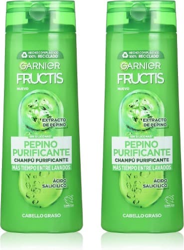 Garnier Fructis Champô Pure Fresh pepino purificante, 380 ml x 2