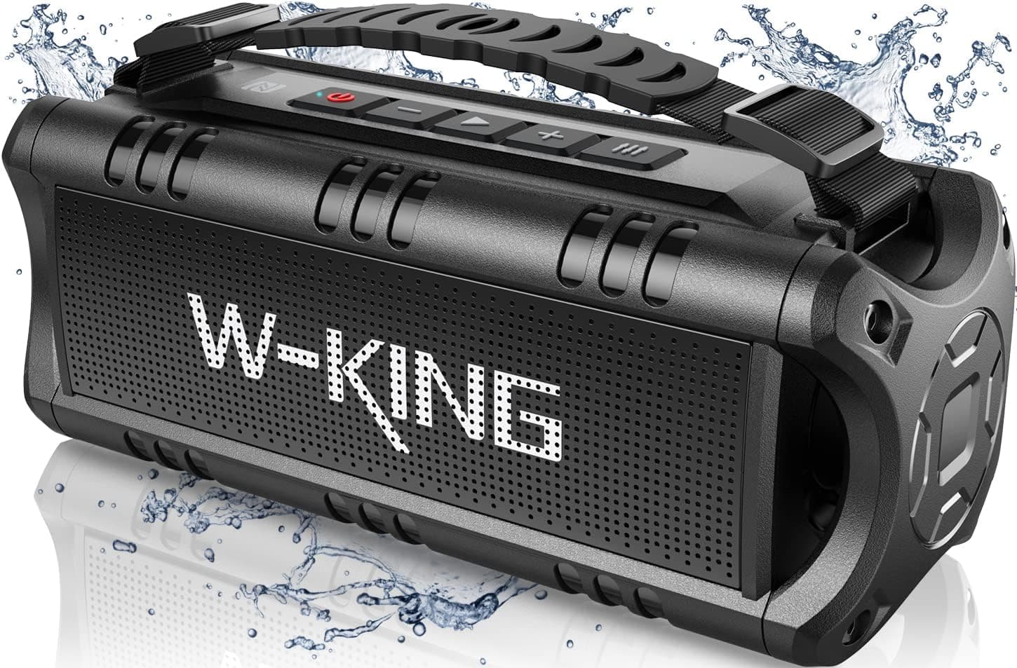 W-KING Coluna Bluetooth potente, 30 W Coluna portátil impermeável Speaker Bluetooth portátil potente, 24 H reprodução, NFC, USB, AUX