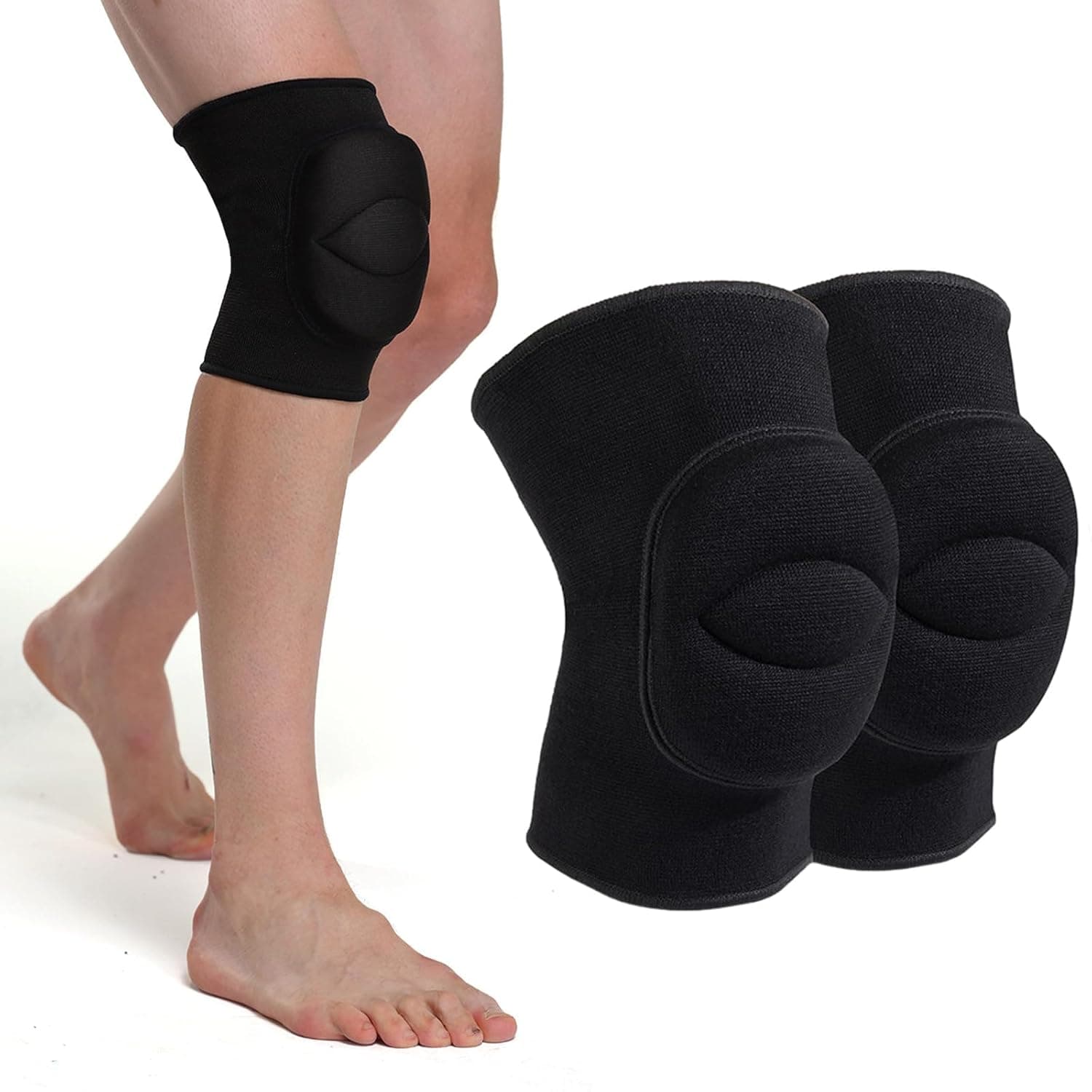 KWJEIULSOQ Joelheiras de voleibol a dançar joelheiras de trabalho, joelheiras grossas, elásticas, respiráveis, joelheiras, desportivas, para ioga, desporto, ciclismo de montanha