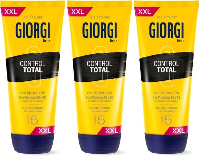 Giorgi Line - Controlo total de borracha, 0% silicone, fixação e duração 48h sem resíduos, acabamento impermeável, fixação 5 - 240 ml XXL x 3