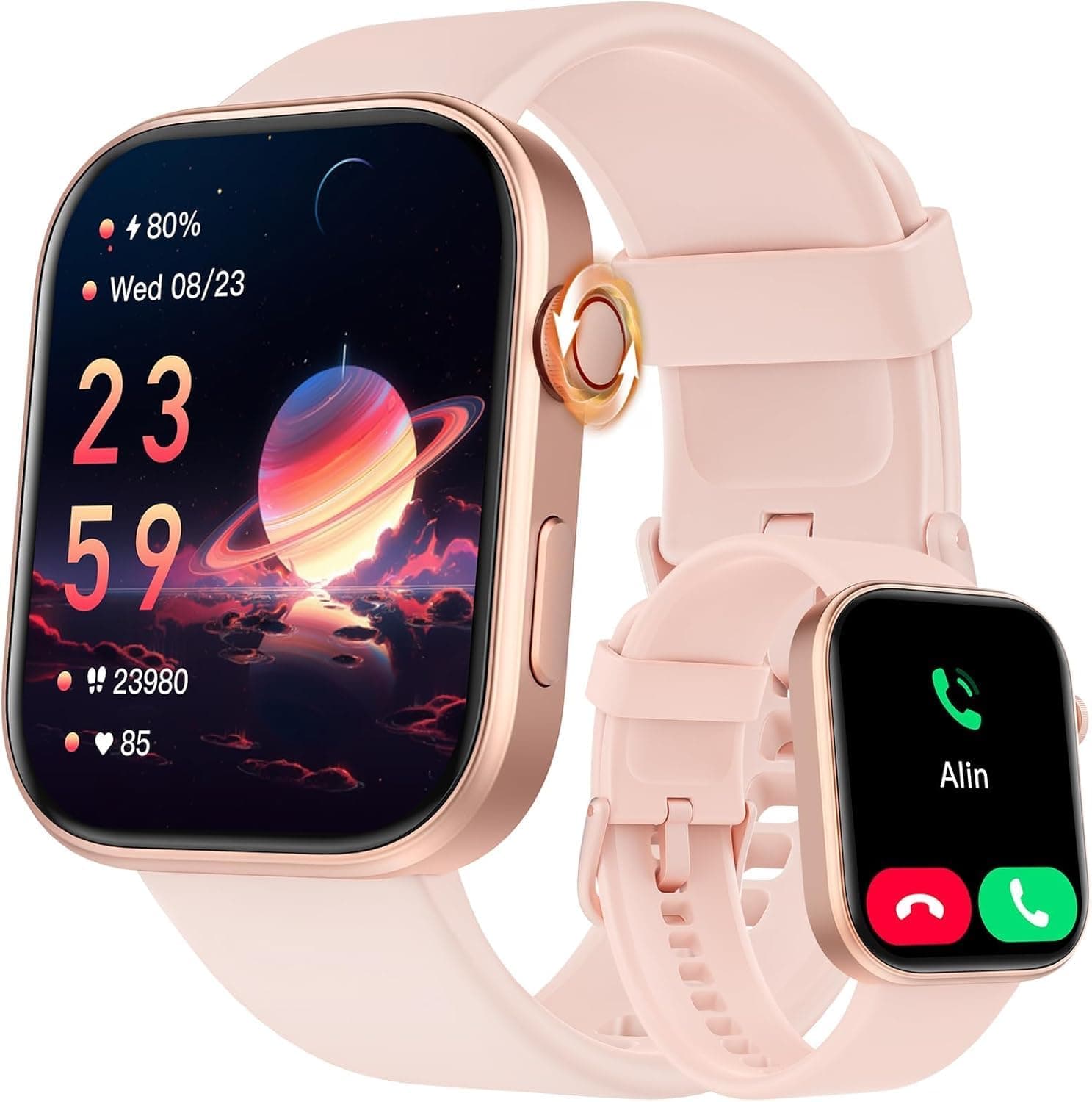 Relógio Smartwatch 1,9" AMOLED com efeito/resposta chamadas 3ATM assistente de voz bateria de 12 dias 120 desportivo sonho medidor de fitness Tracker Android iOS