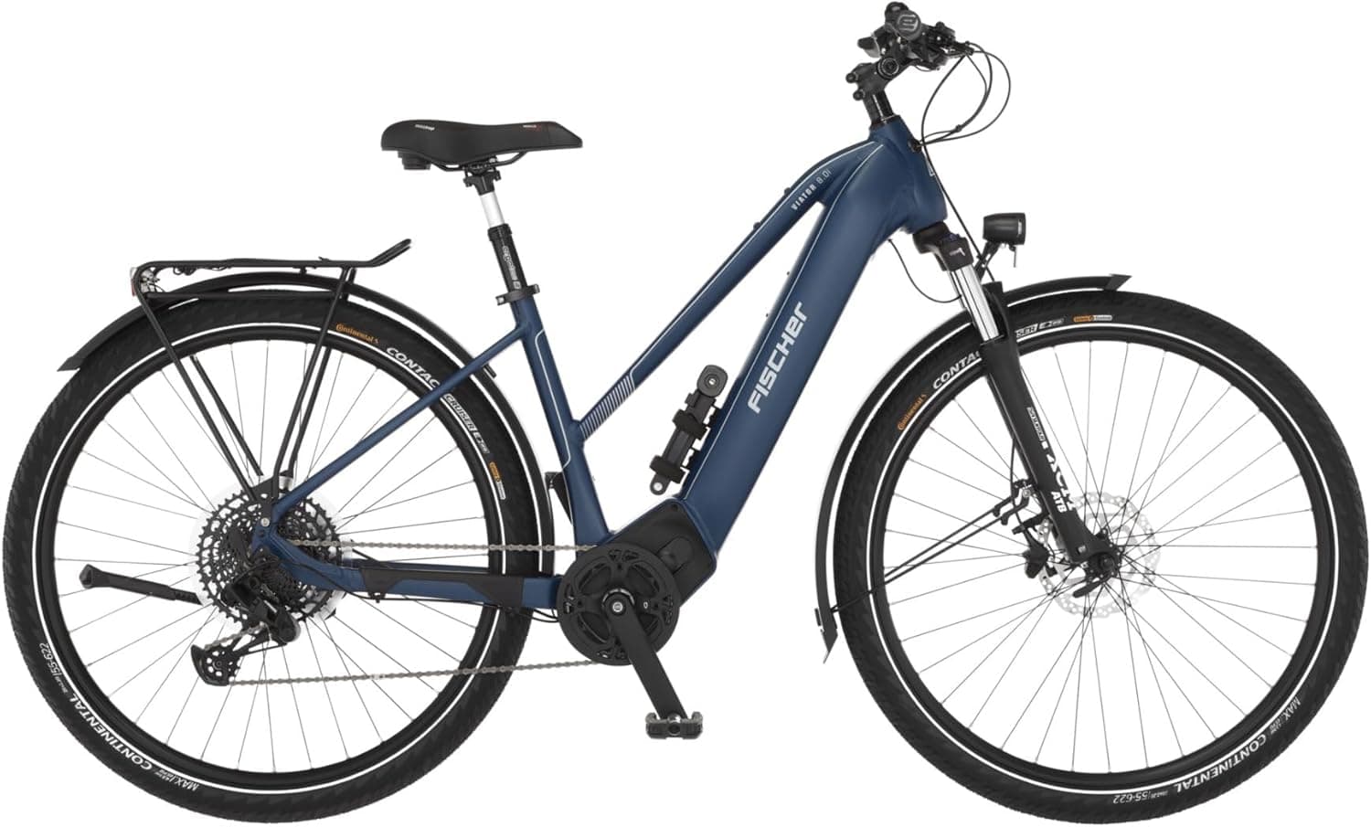 Fischer Viator 8.0i Bicicleta elétrica para homem e mulher, 45 cm, motor central 90 NM, bateria de 36 V, E-Bike Trekking