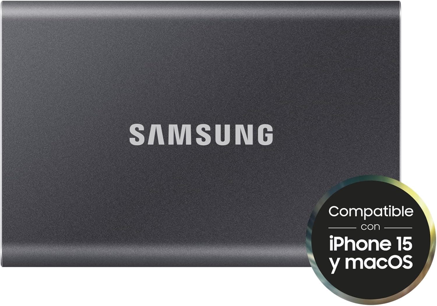 Samsung Portátil SSD T7, 4 TB, disco rígido externo, leitura e gravação 1,050 MB/s, USB 3.2 Gen.2, compatível com iPhone, Mac, PC, Smartphone e consola, cinzento (MU-PC4T0T/WW)