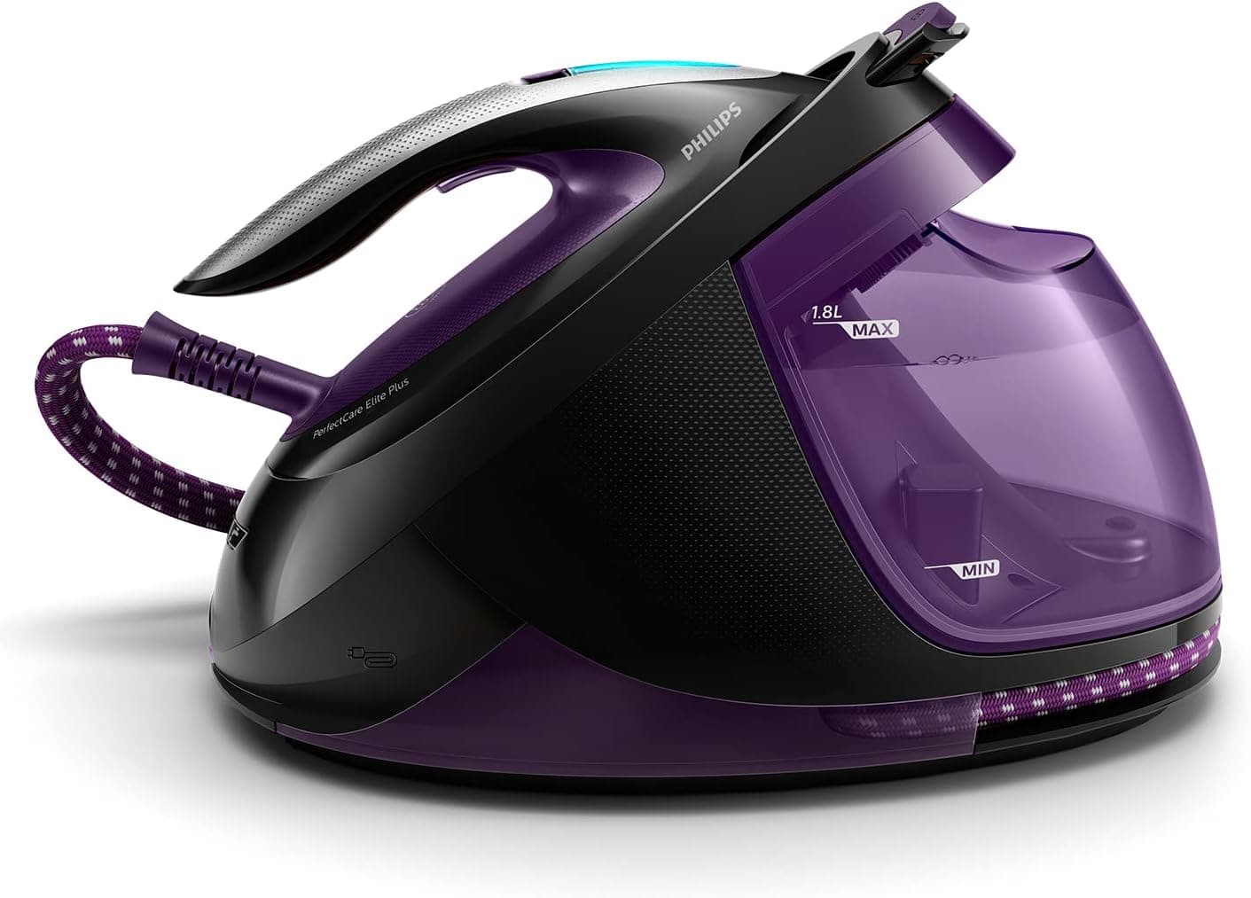 Philips PerfectCare Elite Ferro vertical a vapor, 2700 W, 520 g a vapor, 7,5 bares, tecnologia idealTEMP, modo ECO, T-ionicGlide, azul/branco (GC9635/20)
